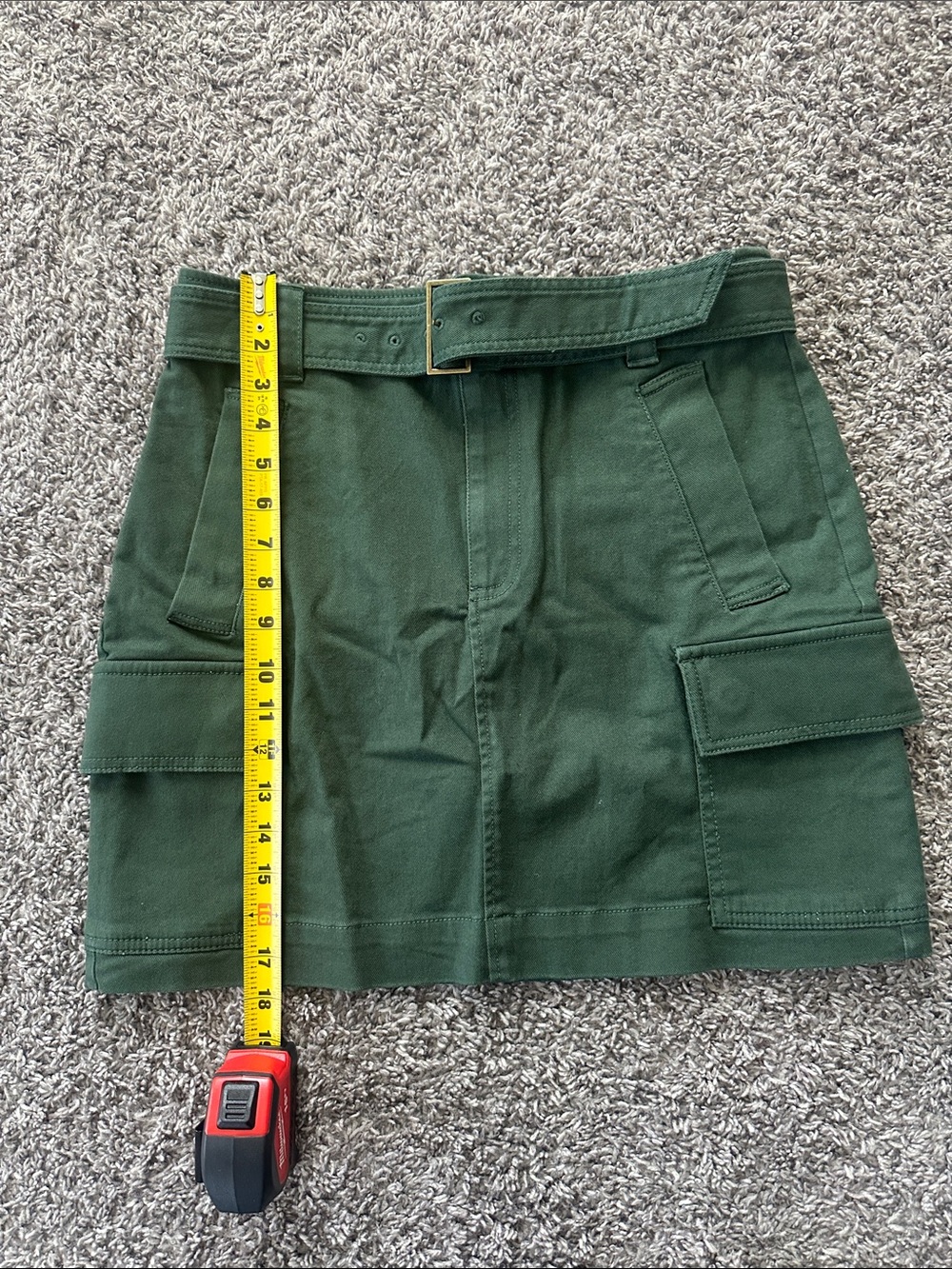NWT LOFT Green Utility Skirt with Belt - Picture 4 of 5